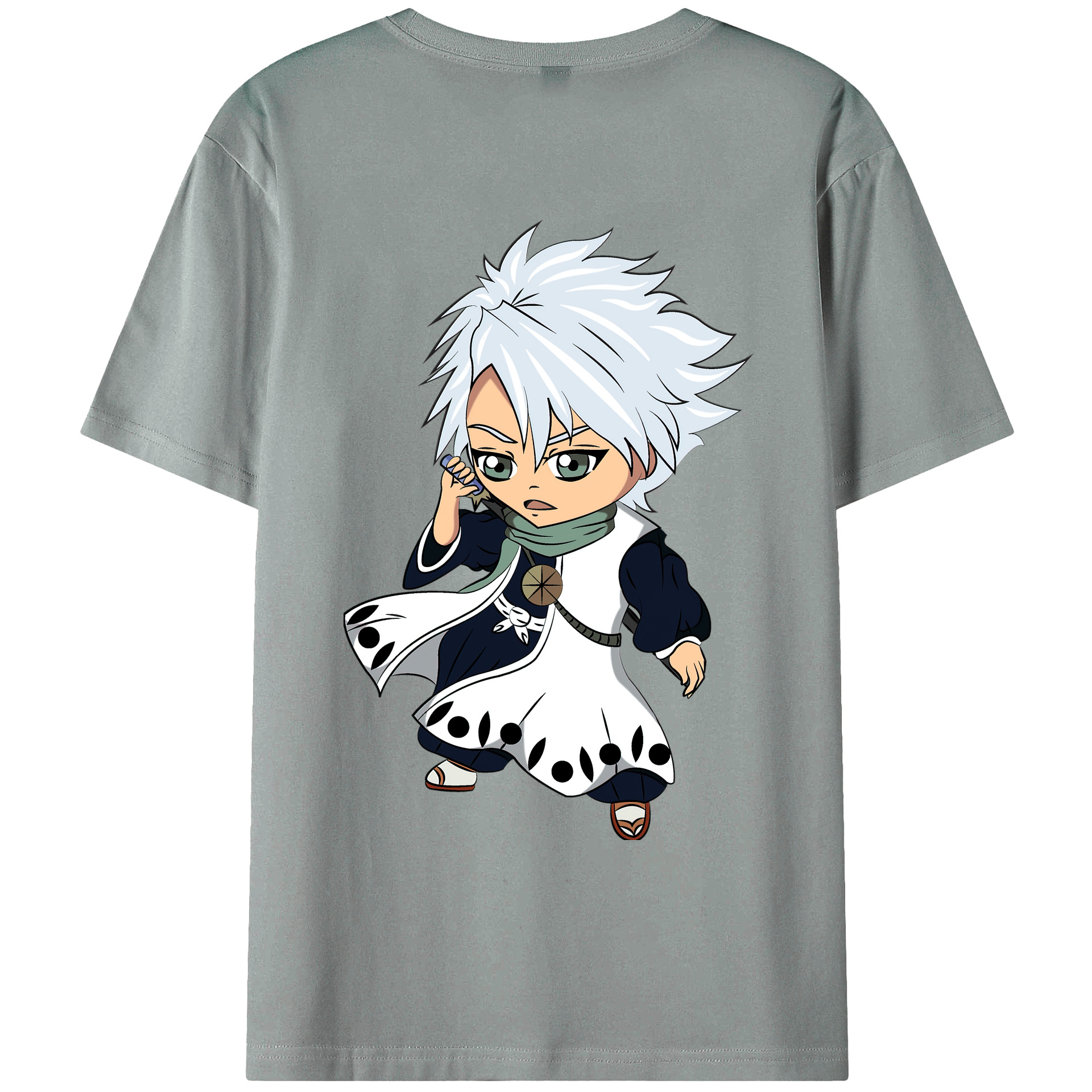 （画像用） ブリーチ 日番谷冬獅郎（ひつがや とうしろう） BLEACH Hitsugaya Toushirou 綿100％ メンズ半袖Tシャツ（バックプリント） 通気性